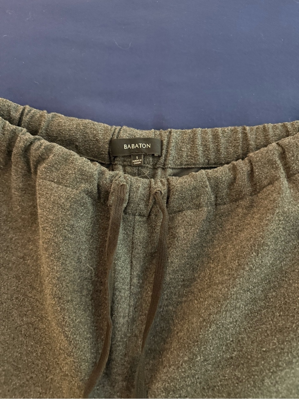 Babaton Heathered Dark Gray Drawstring Wool pants